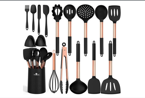 Antistain Silicone Kitchen Utensil Sets 16pcs Multiusage Rustless