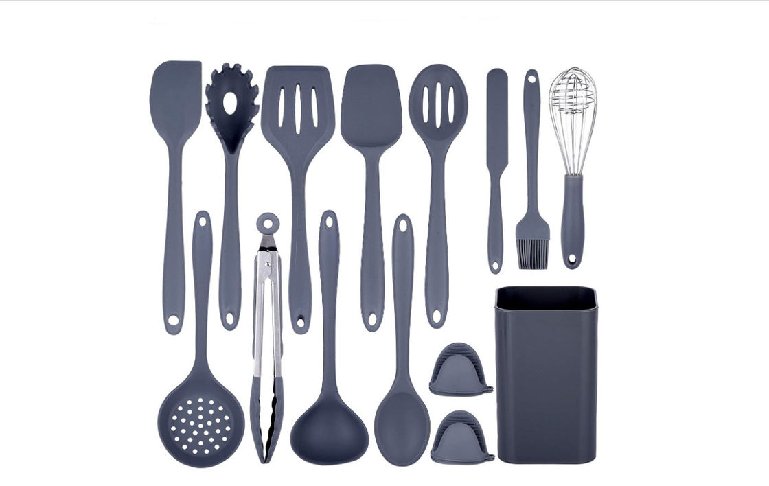 Nontoxic Silicone Kitchen Utensil Sets , 15pcs Silicone Spatula Set For Cooking